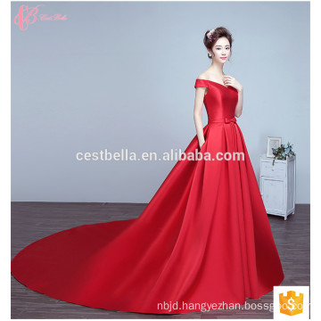 China Costom Made Sexy Red Off Shoulder Long Patterns Of Lace Evening Dress